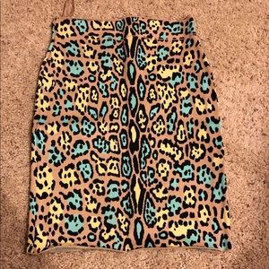 BCBG MaxAzria Leopard Bodycon Skirt